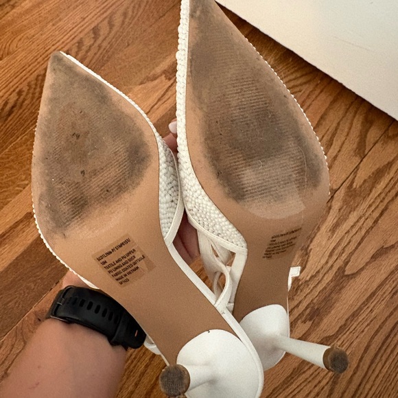Steve Madden White Beaded Heels - Picture 5 of 5